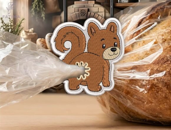 Download Cute Squirrel Bag Tie Embroidery Design - Sign Collection