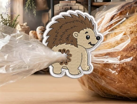 Download Cute Hedgehog Bag Tie Embroidery Design - Sign Collection