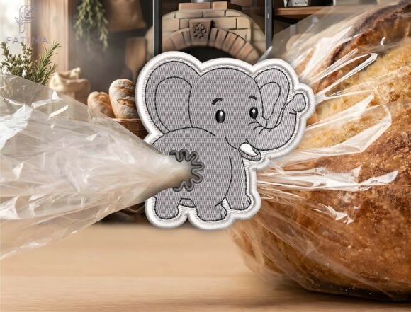 Download Cute Elephant Bag Tie Embroidery Design - Sign Collection