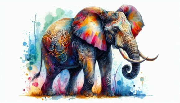 Download A Set of 10 Oil-painted Elephant, Bold T - Bold Collection