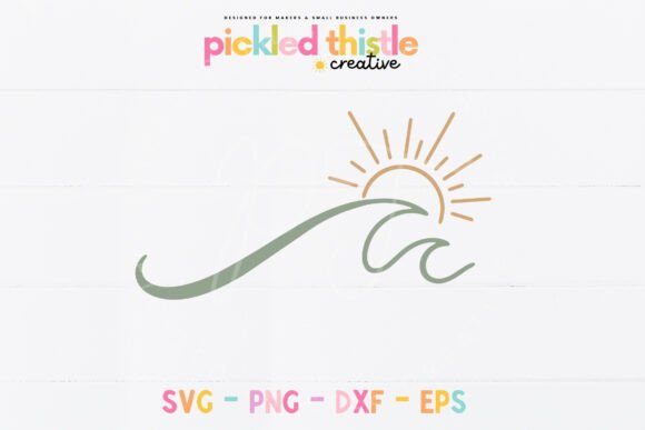Download Wave Sun Design | Coastal Ocean SVG - Sign Collection