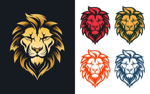 Download Mascot Lion Head Face Logo Design Vector - Sign Collection