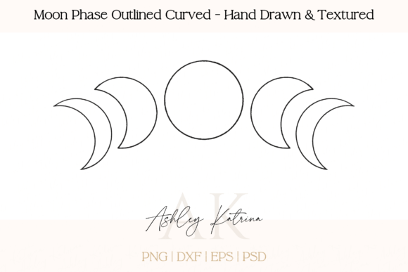 Download Moon Phase Outlined Curved - Textured - Premium Bundle