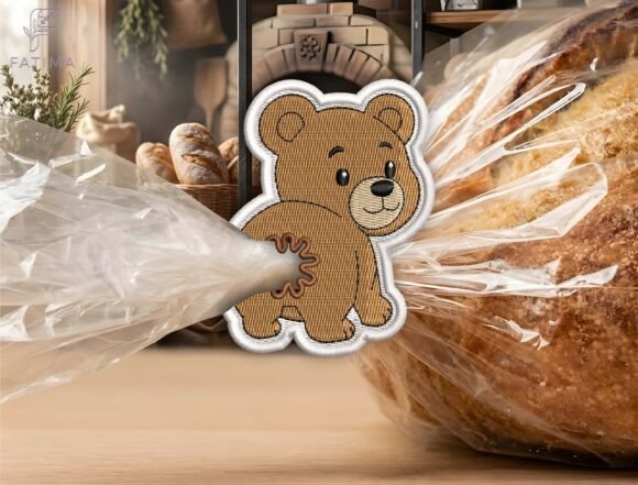 Download Cute Bear Bag Tie Embroidery Design - Sign Collection