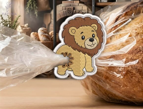 Download Cute Lion Bag Tie Embroidery Design - Sign Collection