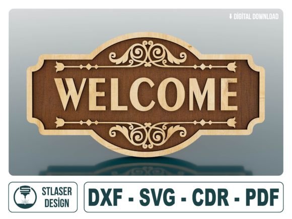 Download Welcome Sign, Door Hanger Laser Cut Svg - Sign Collection