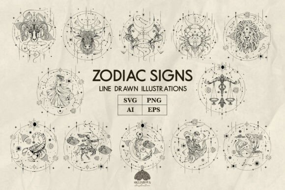 Download Zodiac Signs Svg Png Eps Bundle - Sign Collection