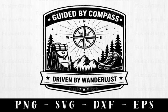 Download Guided Compass Hiking Hat Patch SVG File - Compass Collection