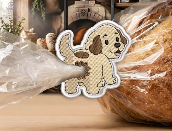 Download Cute Puppy Bag Tie Embroidery Design - Sign Collection